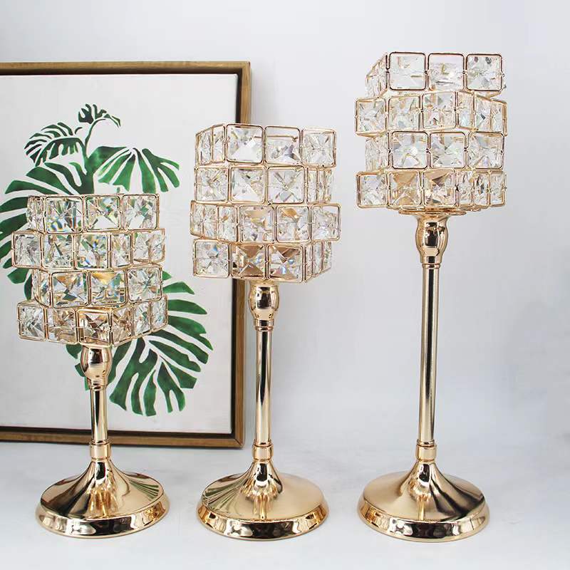 Event & Party Supply - 1 adet altın kristal ayağı mumluk