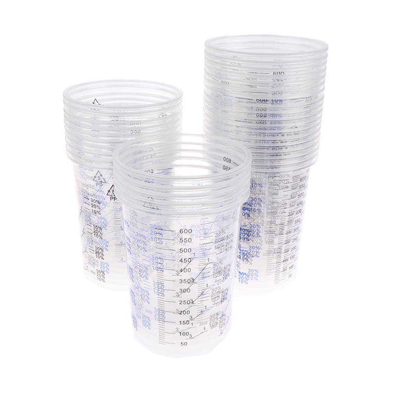 Plastic Cup 50Pcs - 10/50 adet boya karıştırma kalibre fincan