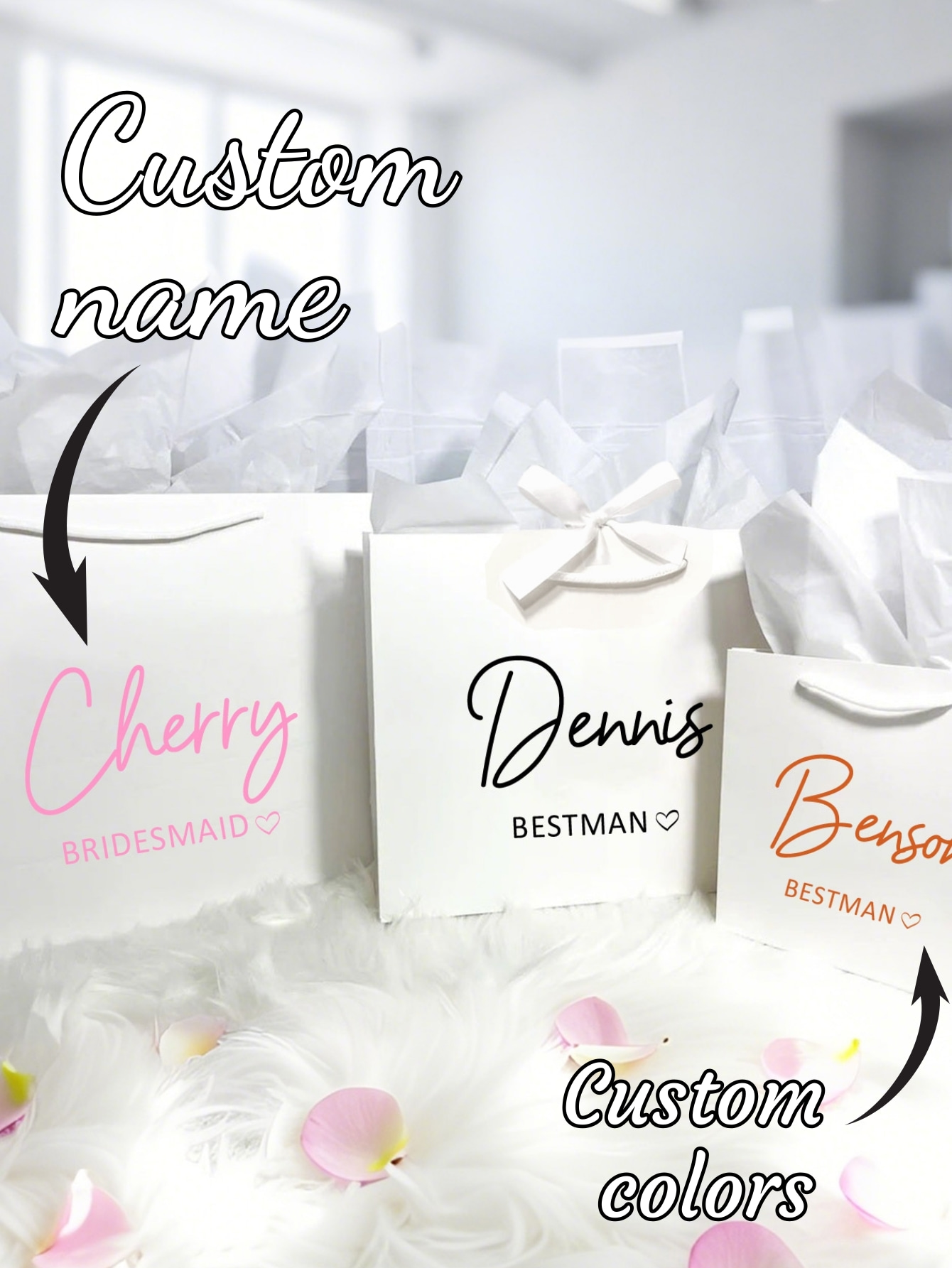 Party Favor Bag - 1 adet Özel Düğün Nedime Sağdıç