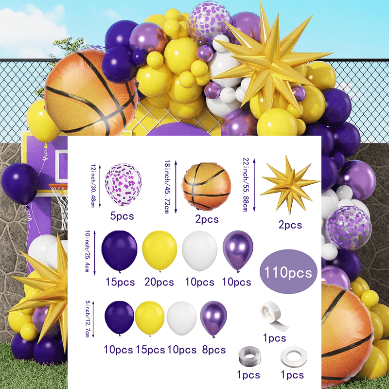110 adet Mor ve Sarı Balon Çel - Balloon Arch Kit incelemesi ve fiyatı