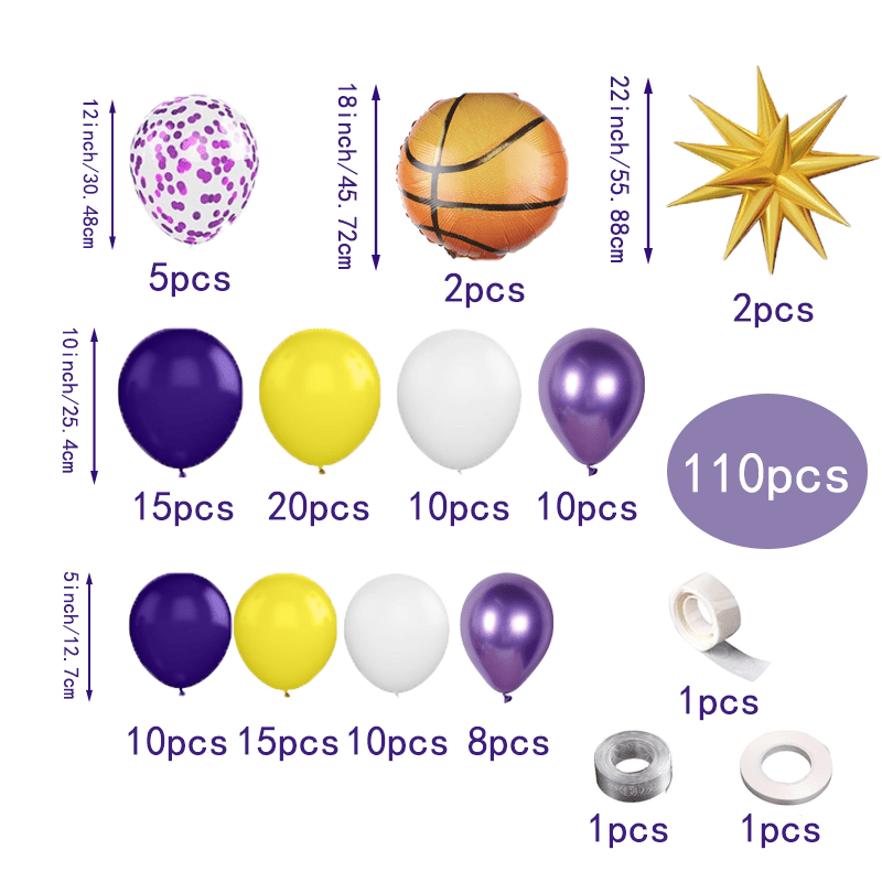 110 adet Mor ve Sarı Balon Çel - Balloon Arch Kit incelemesi ve fiyatı