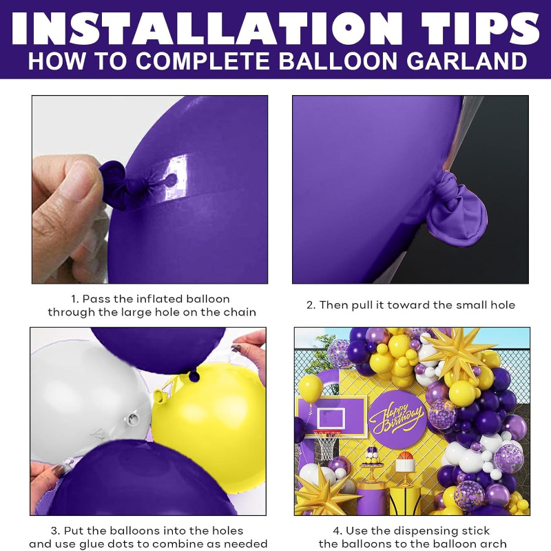 110 adet Mor ve Sarı Balon Çel - Balloon Arch Kit incelemesi ve fiyatı