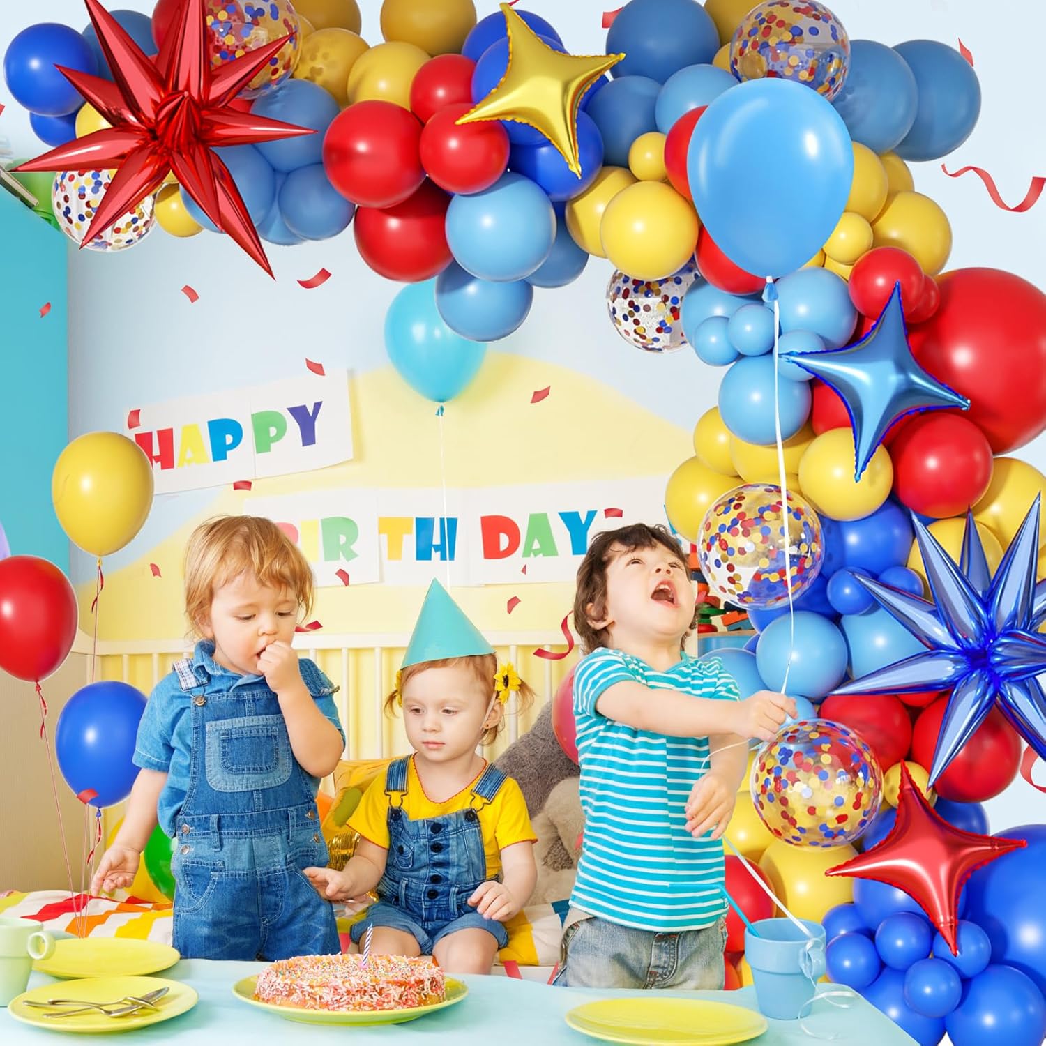 Mavi Kırmızı Sarı Gökkuşağı Ba - Balloon Arch Kit incelemesi ve fiyatı