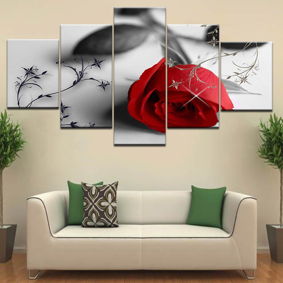 5 Panel/adet HD Baskı YSDAFEN  - Flower Wall Panel incelemesi ve fiyatı