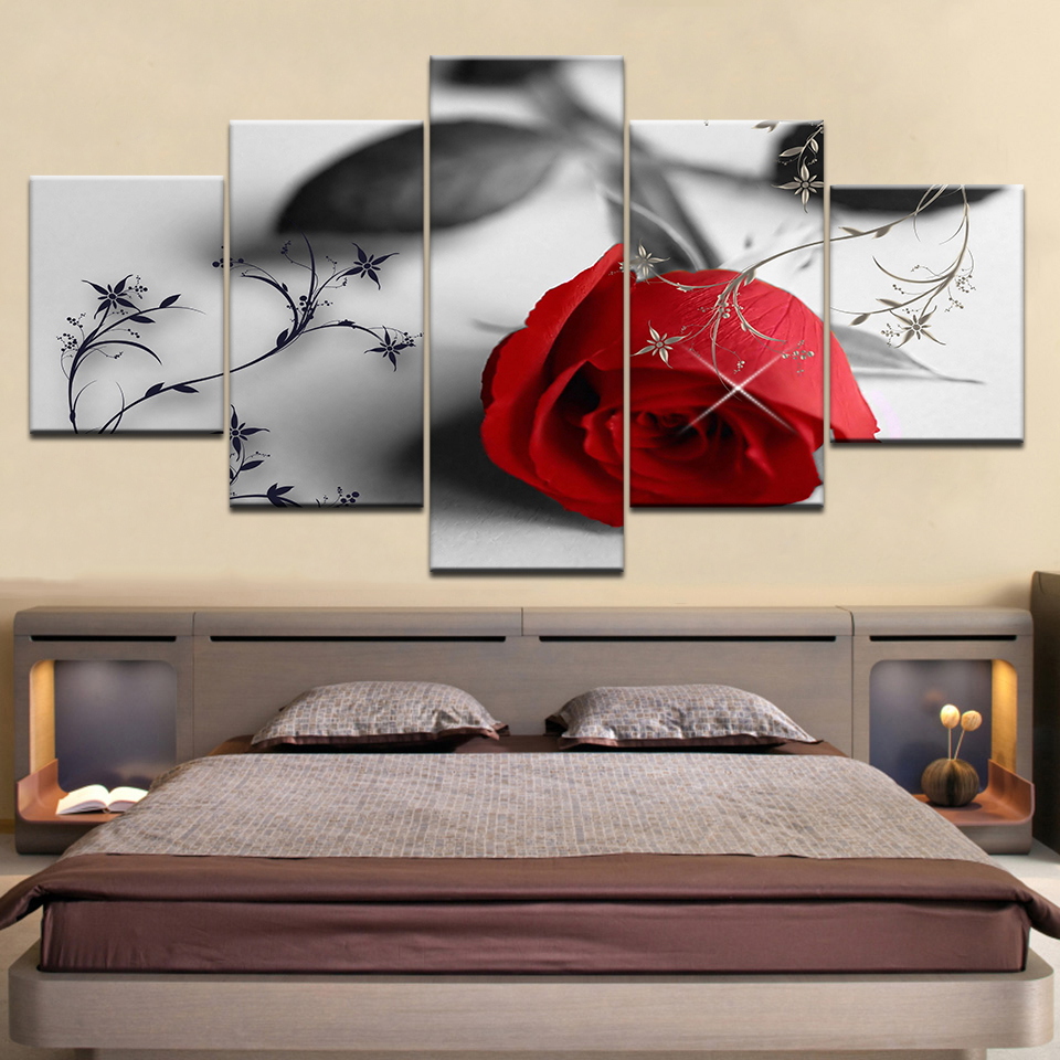 5 Panel/adet HD Baskı YSDAFEN  - Flower Wall Panel incelemesi ve fiyatı