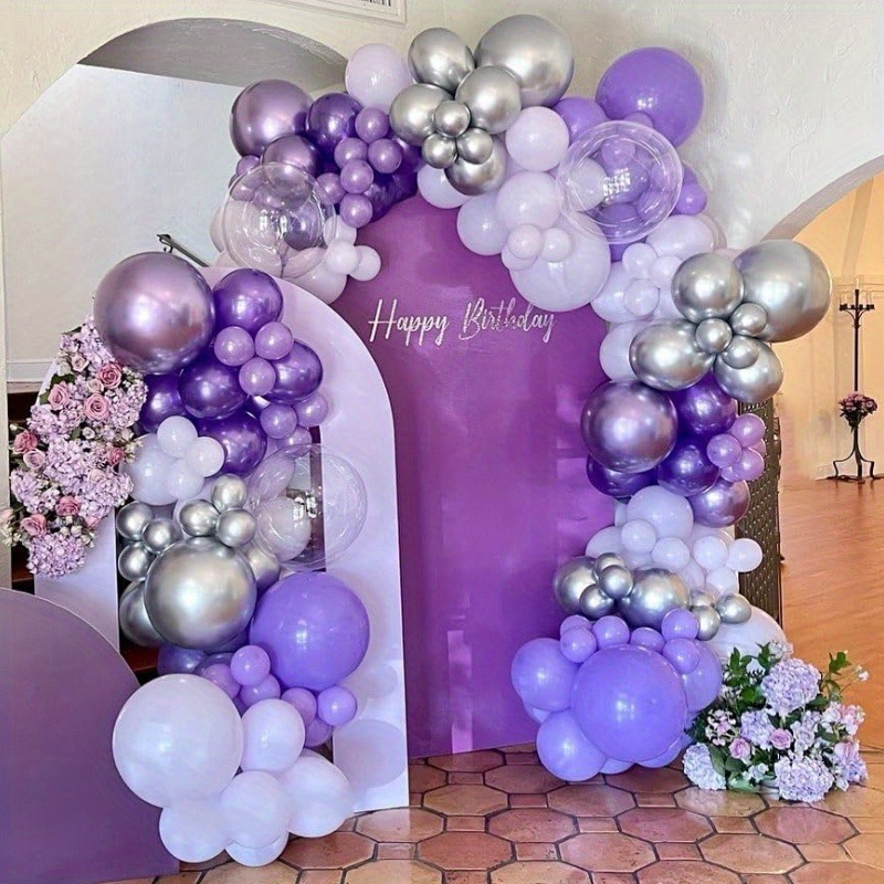 112 Parçalı Mor ve Beyaz Balon - Balloon Arch Kit incelemesi ve fiyatı