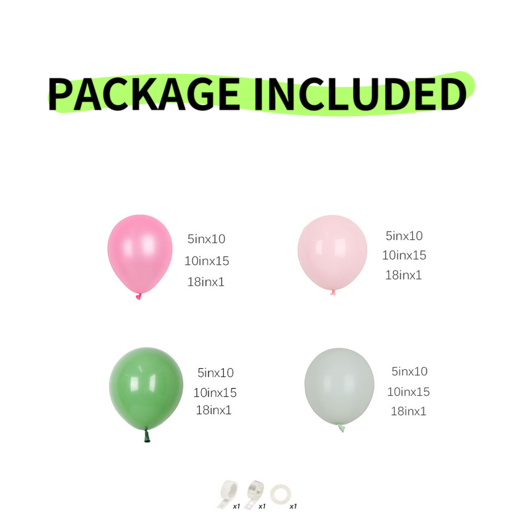 107 Adet Sıcak Pembe Yeşil Bal - Balloon Arch Kit incelemesi ve fiyatı